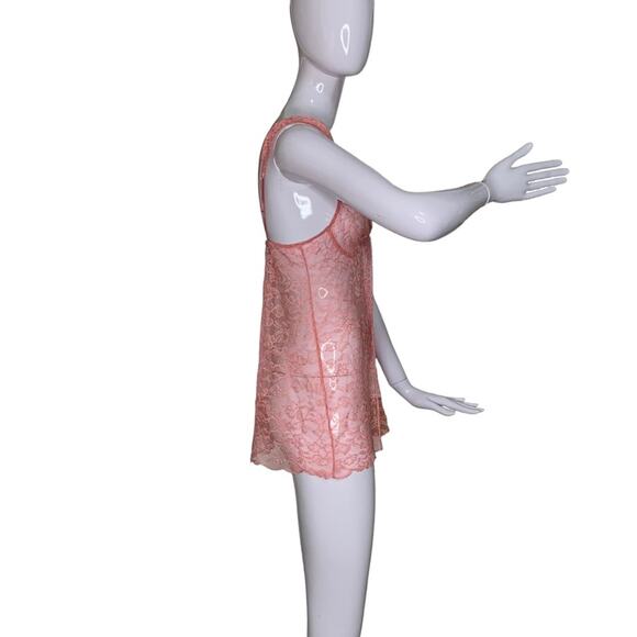 Victoria's Secret Y2K All Lace Baby Doll Pale Pink Size M Slit Down The Middle - Picture 4 of 13